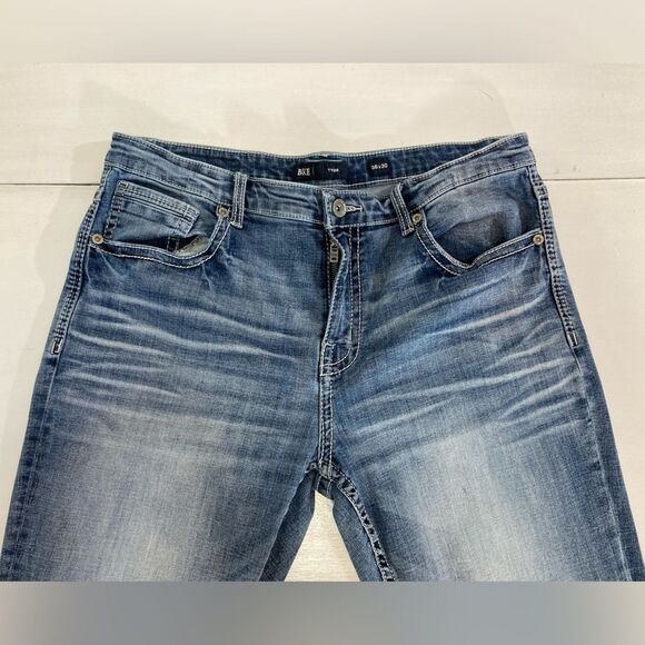 BKE Tyler Jeans Men's 36X30 Blue Denim Relaxed Fit Straight Leg  Distress Casual - Picture 4 of 12